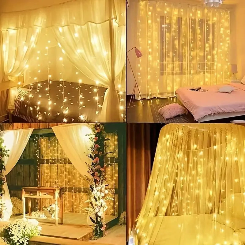 LED Fairy Curtain Lights - 10ft x 10ft Aesthetic vibes